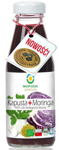 Sok z czerwonej kapusty kiszonej z moringą BIO 200ml Bio Food