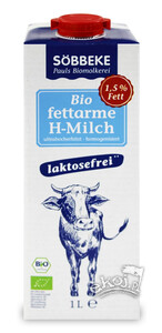 Mleko bez laktozy 1,5% BIO 1L Sobbeke