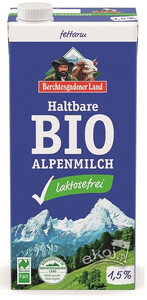 Mleko alpejskie UHT o obniżonej zawartości laktozy (min. 1,5% tł.) BIO 1L Berchtesgadener Land