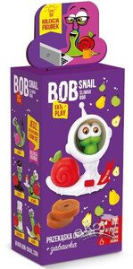 Bob Snail przekąska jabłko-gruszka z ZABAWKĄ seria FIOLETOWA zawody 20g