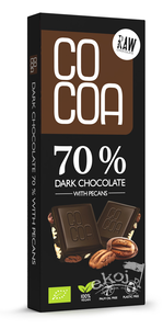 Czekolada ciemna 70% z orzechami pekan BIO 40g Cocoa