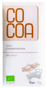 Czekolada biała cynamonowa BIO 50g Cocoa