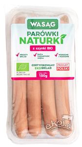 Parówki z szynki BIO 150g Wasąg