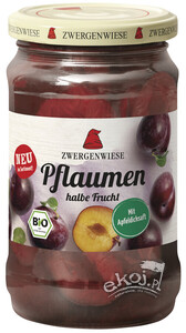 Śliwki połówki w lekkim syropie bezglutenowe BIO 360g Zwergenwiese