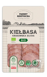 Kiełbasa krakowska sucha plastry BIO 80g Farmy Roztocza