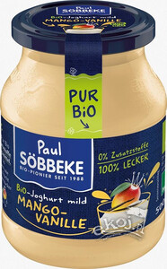 Jogurt kremowy mango wanilia 3,8% BIO 500g Sobbeke