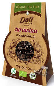 Żurawina w czekoladzie deserowej bezglutenowa BIO 50g Doti