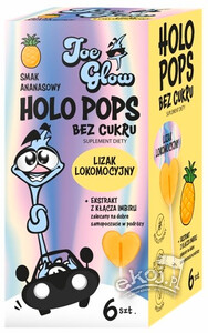 HOLOPOPS lizak lokomocyjny bez cukru (6szt) 36g Joe Glow