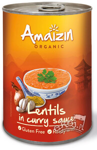 Soczewica w sosie curry BIO 420g Amaizin