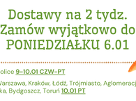 Dostawy na 2 tydz. 2025 :) 9-10.01.2025 CZW-PT