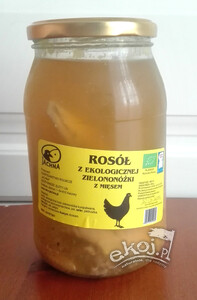 Rosół z kury zielononóżki z mięsem EKO 900ml Gospodarstwo Jachna