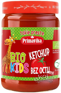Ketchup dla dzieci bez cukru i octu bezglutenowy BIO 315g Primaeco