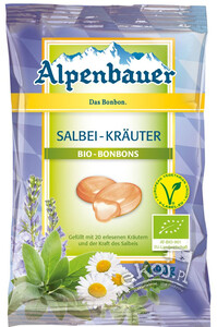 Cukierki z nadzieniem o smaku ziołowym z szałwią vegan BIO 90g Alpenbauer