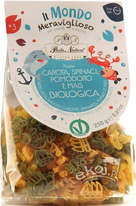 Makaron kukurydziany trójkolorowy dla dzieci ocean bezglutenowy BIO 250g Pasta Natura