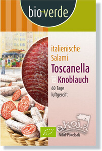 Salami toscanella z czosnkiem plastry BIO 80g Bio Verde