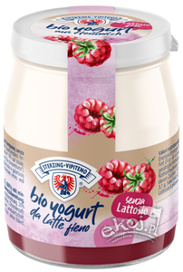 Jogurt malinowy z mleka siennego bezglutenowy BIO 150g Słoik Sterzing-Vipiteno