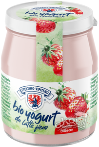 Jogurt truskawkowy z mleka siennego w słoiczku BIO 150g Sterzing-Vipiteno