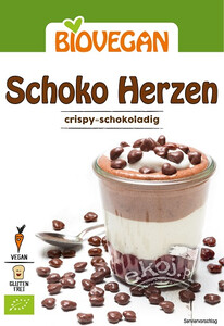 Posypka dekoracyjna czekoladowe serca bezglutenowa BIO 35g Bio Vegan