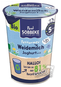 Jogurt naturalny 1,5% BIO 500g Sobbeke