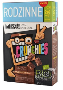 Crunchies żytnio-owsiane kakaowe BIO 450g Milzu