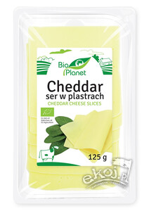 Ser żółty Cheddar plastry 125g Bio Planet