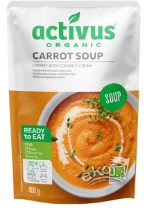 Zupa krem z marchwi z mlekiem kokosowym BIO 400g Activus
