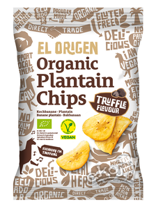 WYPRZEDAŻ Chipsy z plantana o smaku trufli bezglutenowe BIO 80g El Origen