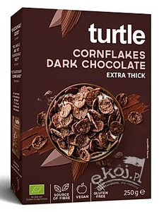 Płatki kukurydziane w polewie z ciemnej czekolady bezglutenowe BIO 250g Turtle