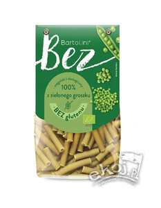Makaron z groszku zielonego rurka bezglutenowy BIO 250g Bartolini