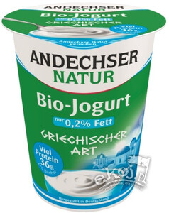 Jogurt typu greckiego 0,2% tł.BIO 400g Andechser