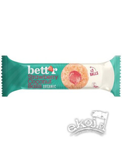 Kulki kokosowe z nadzieniem truskawkowym bezglutenowe BIO 45g Bett'r