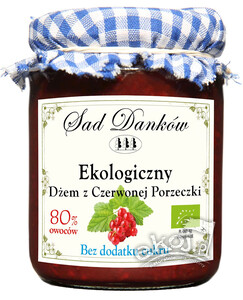 Dżem z czerwonych porzeczek bez cukru BIO 260g Sad Danków