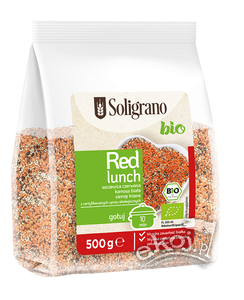 Soczewica czerwona z komosą białą i siemieniem lnianym red lunch BIO 500g Soligrano