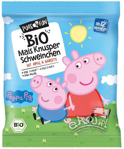 Chrupki kukurydziane jabłko-marchew BIO 30g Świnka Peppa Hejo!
