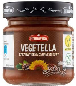 Vegetella kakaowy krem słonecznikowy bezglutenowy 160g Primavika