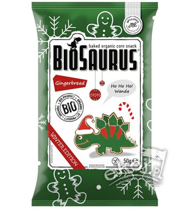 Chrupki kukurydziane o smaku piernikowym bezglutenowe BIO 50g Biosaurus