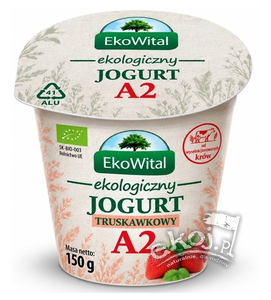 Jogurt truskawowy z mleka A2 BIO 150g Ekowital