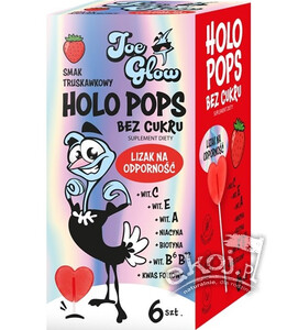 HOLOPOPS lizak na odporność truskawkowy (6szt) 36g Joe Glow