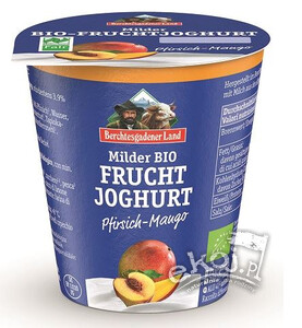 Jogurt brzoskwinia-mango bezglutenowy BIO 150g Berchtesgadener Land