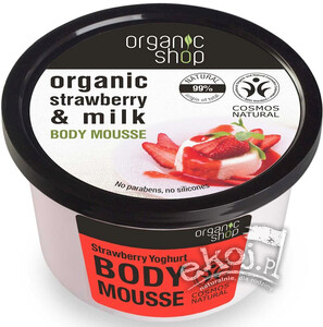 Mus do ciała truskawkowy jogurt 250ml Organic Shop