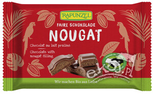 Czekolada mleczna z nadzieniem nugatowym fair trade BIO 100g Rapunzel