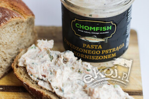 Pasta z wędzonego pstrąga z ogórkiem konserwowym 150g Chomfish