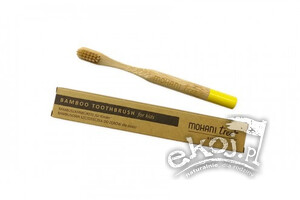 Szczoteczka do zębów bambusowa dla dzieci żółta włosie miękkie Mohani