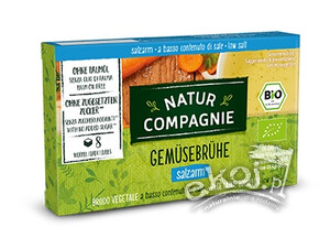 Bulion kostki rosołowe o obniżonej zawartości soli BIO 68g Natur Compagnie