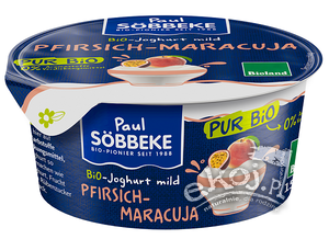 Jogurt kremowy brzoskwinia marakuja 3,8% BIO 150g Sobbeke