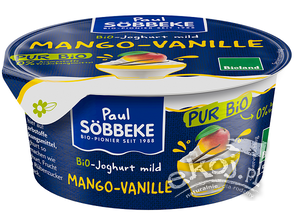 Jogurt kremowy mango wanilia 3,8% BIO 150g Sobbeke