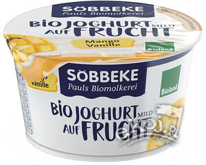 Jogurt z musem mango-wanilia 3,8% tł. EKO 200g Sobbeke