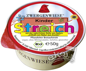 Pasta słonecznikowa dla dzieci bez dodatku cukrów bezglutenowa BIO 50g Zwergenwiese