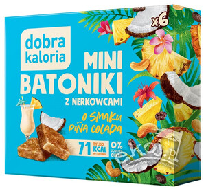 Batoniki mini z nerkowców o smaku pina colada bez dodatku cukrów (6x17g) 102g Dobra Kaloria