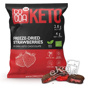 Truskawki w ciemnej czekoladzie bez dodatku cukrów KETO BIO 40g Cocoa